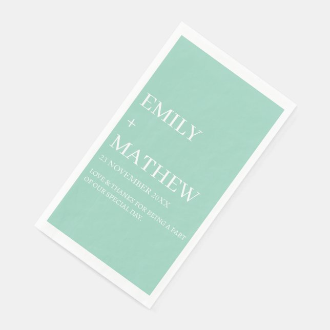 SERVIETTE EN PAPIER MARIAGE ÉLÉGANT CLASSIQUE MODERNE PERSONNALISÉ STY (Coin)