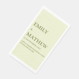 SERVIETTE EN PAPIER MARIAGE ÉLÉGANT CLASSIQUE PERSONNALISÉ MODERNE CHI