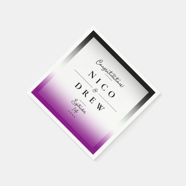 Serviette En Papier Mariage élégant de fierté asexuelle  (Coin)