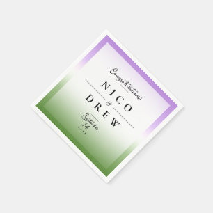 Serviette En Papier Mariage élégant de fierté queer
