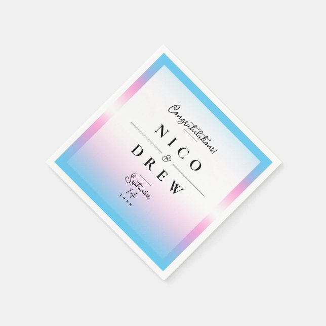 Serviette En Papier Mariage élégant de fierté trans  (Coin)