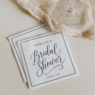 Serviette En Papier Mariage Élégant Écriture Moderne