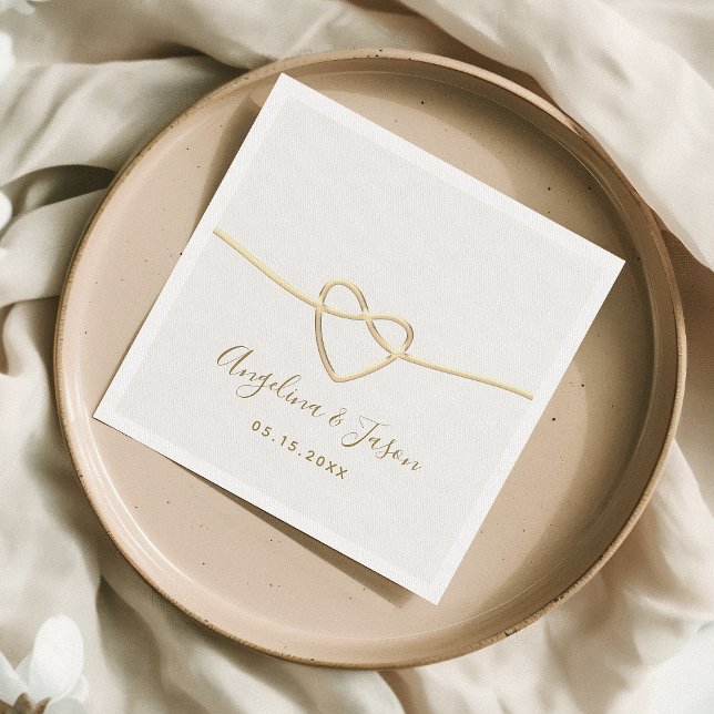 Serviette En Papier Mariage élégant en or (Créateur téléchargé)