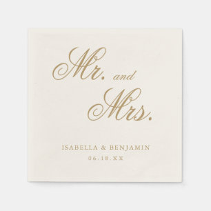 Serviette En Papier Mariage Élégant Formel Ivoire Traditionnel