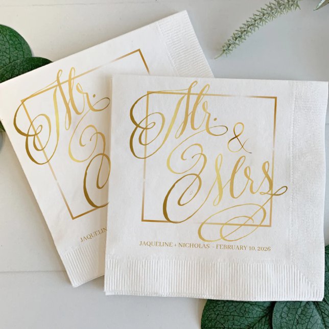 Serviette En Papier Mariage Élégant Formel Traditionnel  (Créateur téléchargé)