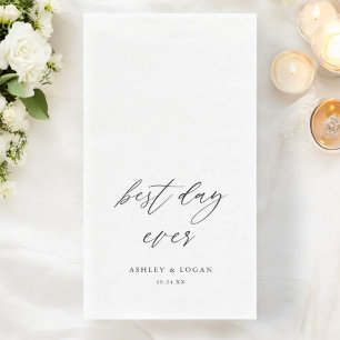 Serviette En Papier Mariage Elégant Meilleur Jour de Tous les Temps