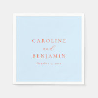 Mariage Élégant Minimaliste Calligraphie Bleu Oran