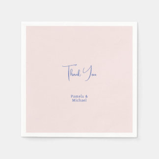 Serviette En Papier Mariage Élégant minimaliste Merci classique