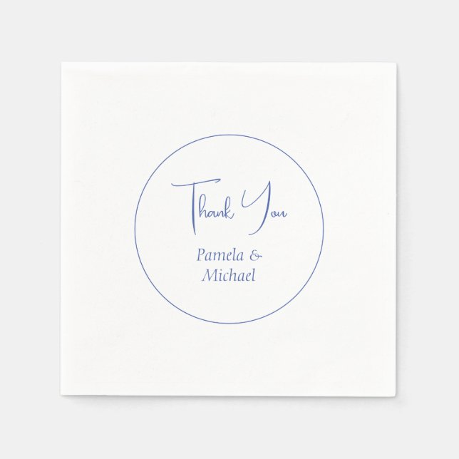 Serviette En Papier Mariage Élégant minimaliste Merci classique (Devant)