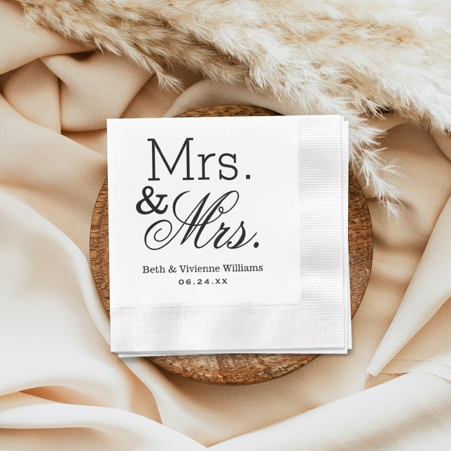 Serviette En Papier Mariage élégant Mme et Mme (Créateur téléchargé)