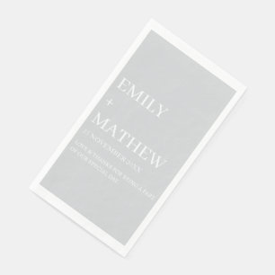SERVIETTE EN PAPIER MARIAGE ÉLÉGANT MODERNE PERSONNALISÉ CLASSIQUE DE 