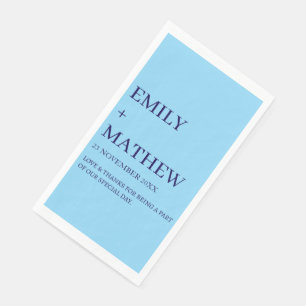 SERVIETTE EN PAPIER MARIAGE ÉLÉGANT MODERNE PERSONNALISÉ CLASSIQUE DE