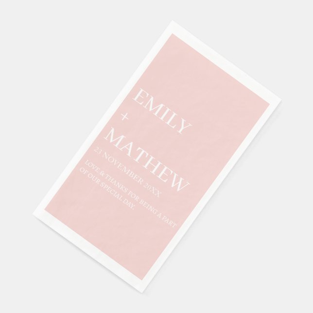 SERVIETTE EN PAPIER MARIAGE ÉLÉGANT MODERNE PERSONNALISÉ CLASSIQUE STY (Coin)