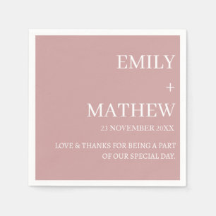 SERVIETTE EN PAPIER MARIAGE ÉLÉGANT MODERNE PERSONNALISÉ CLASSIQUE STY