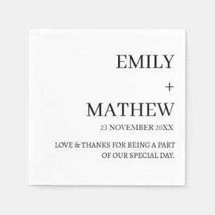 SERVIETTE EN PAPIER MARIAGE ÉLÉGANT MODERNE PERSONNALISÉ CLASSIQUE STY