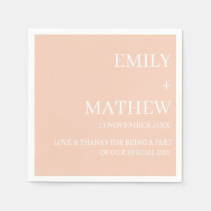 SERVIETTE EN PAPIER MARIAGE ÉLÉGANT MODERNE PERSONNALISÉ CLASSIQUE STY