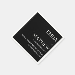 SERVIETTE EN PAPIER MARIAGE ÉLÉGANT MODERNE PERSONNALISÉ CLASSIQUE STY