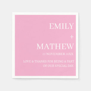 SERVIETTE EN PAPIER MARIAGE ÉLÉGANT MODERNE PERSONNALISÉ CLASSIQUE STY