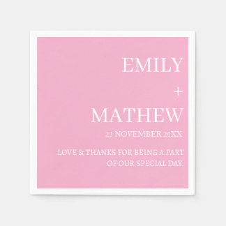 SERVIETTE EN PAPIER MARIAGE ÉLÉGANT MODERNE PERSONNALISÉ CLASSIQUE STY