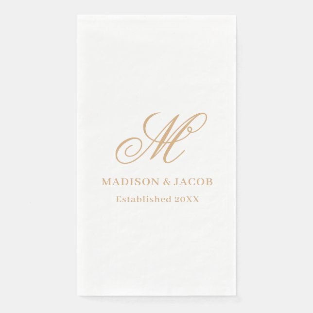 Serviette En Papier Mariage élégant monogramme  (Devant)