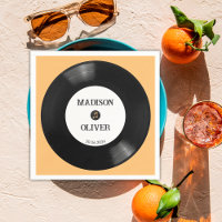 Mariage Élégant Rétro sur Vinyle Noir et Blanc
