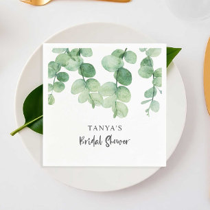 Serviette En Papier Mariage Élégant sur le thème de l'Eucalyptus Perso