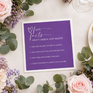 Serviette En Papier Mariage Élégant Violet Faits Amusants