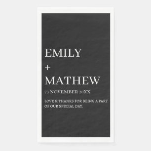 SERVIETTE EN PAPIER MARIAGE ÉLÉGANTE CLASSIQUE MODERNE PERSONNALISÉ ST