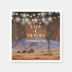 Serviette En Papier Mariage en bois de grange de ranch de montagne occ