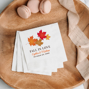 Serviette En Papier Mariage en Couleurs Audacieuses de l'Érable Automn