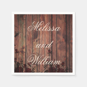 Serviette En Papier Mariage en Faux Dentelle Rouge