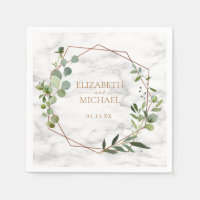 Mariage en marbre Eucalyptus géométrique en cuivre