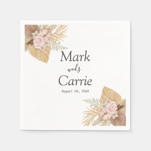Serviette En Papier Mariage en terre cuite fleurie de Bohême