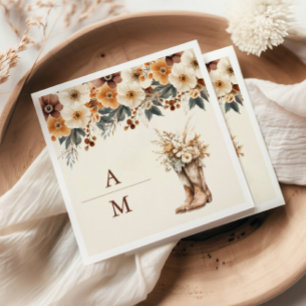 Serviette En Papier Mariage en terre cuite florale Boots de l'Ouest