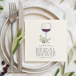 Serviette En Papier Mariage et dégustation de vin