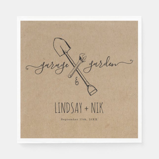 Serviette En Papier Mariage et Jardin Fête de mariage / des futurs mar (Devant)