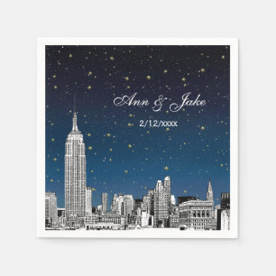 Serviette En Papier Mariage étoilé bleu NYC ajusté