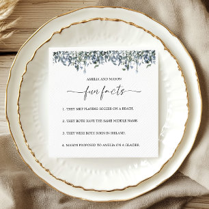 Serviette En Papier Mariage Faits Amusants Botanique Verdure Bleu Pous