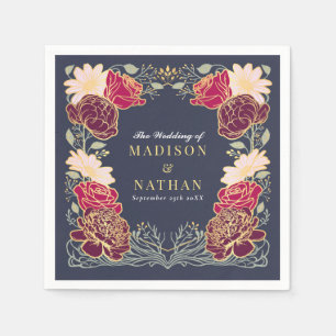 Serviette En Papier Mariage Fantastique dans un Jardin Floral Enchanté