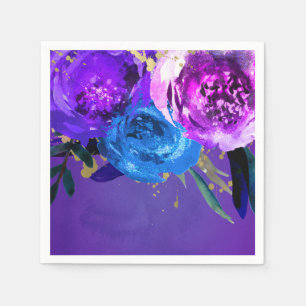 Serviette En Papier Mariage Fantastique Fleur Ultra Violet Vibrant