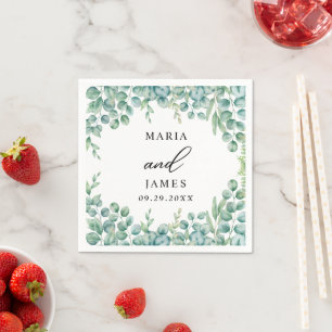 Serviette En Papier Mariage Feuille de l'Eucalyptus