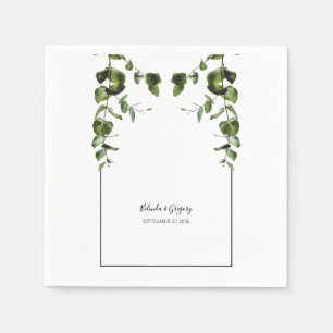 Serviette En Papier Mariage Feuille rustique Eucalyptus