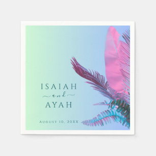 Serviette En Papier Mariage feuille tropical