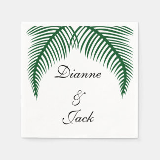 Serviette En Papier Mariage Feuille Tropical Palm