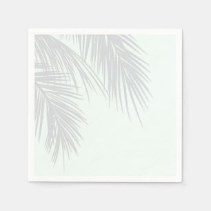 Serviette En Papier Mariage Feuille White Elegant Tropical Palm Tree