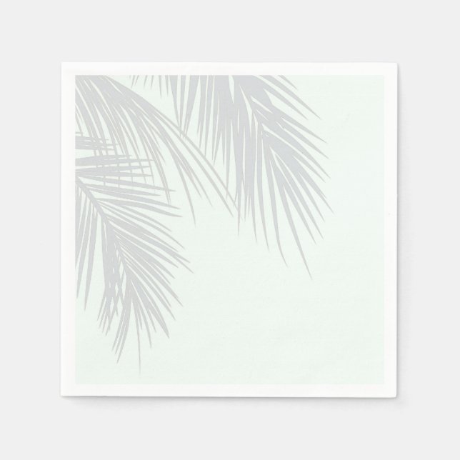 Serviette En Papier Mariage Feuille White Elegant Tropical Palm Tree (Devant)