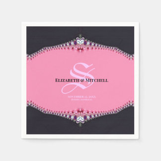 Serviette En Papier Mariage Fiançailles Jour Spécial Princesse Rose De