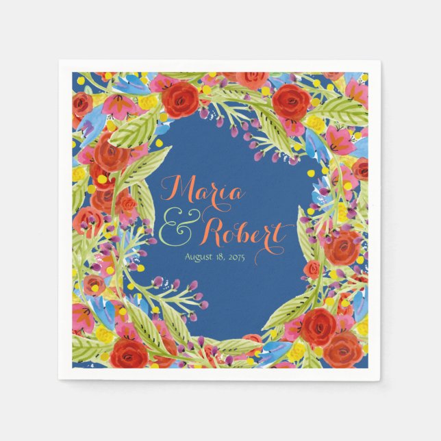 Serviette En Papier Mariage Fiesta (Devant)