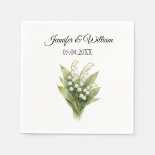 Serviette En Papier Mariage Fleur Blanc de Muguet