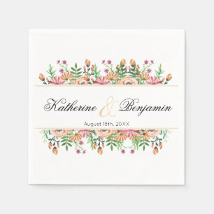 Serviette En Papier Mariage Fleur de Pêche